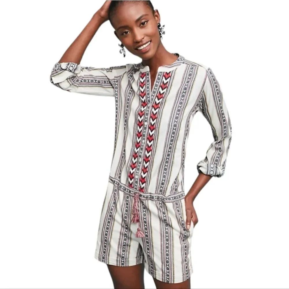 Anthropologie Berenice Embroidered Tonia Romper Women's Size XS Boho